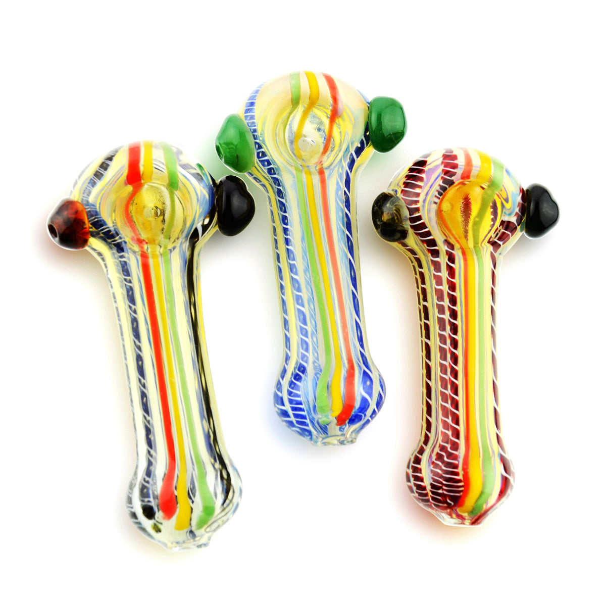 4.5" Silver Fume Glass Twisting Hand Pipe Approx 125 Grams - LA Wholesale Kings