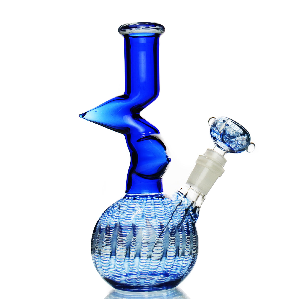 8" Color Tube Zong Fancy Art Bottom with 14mm Male Bowl