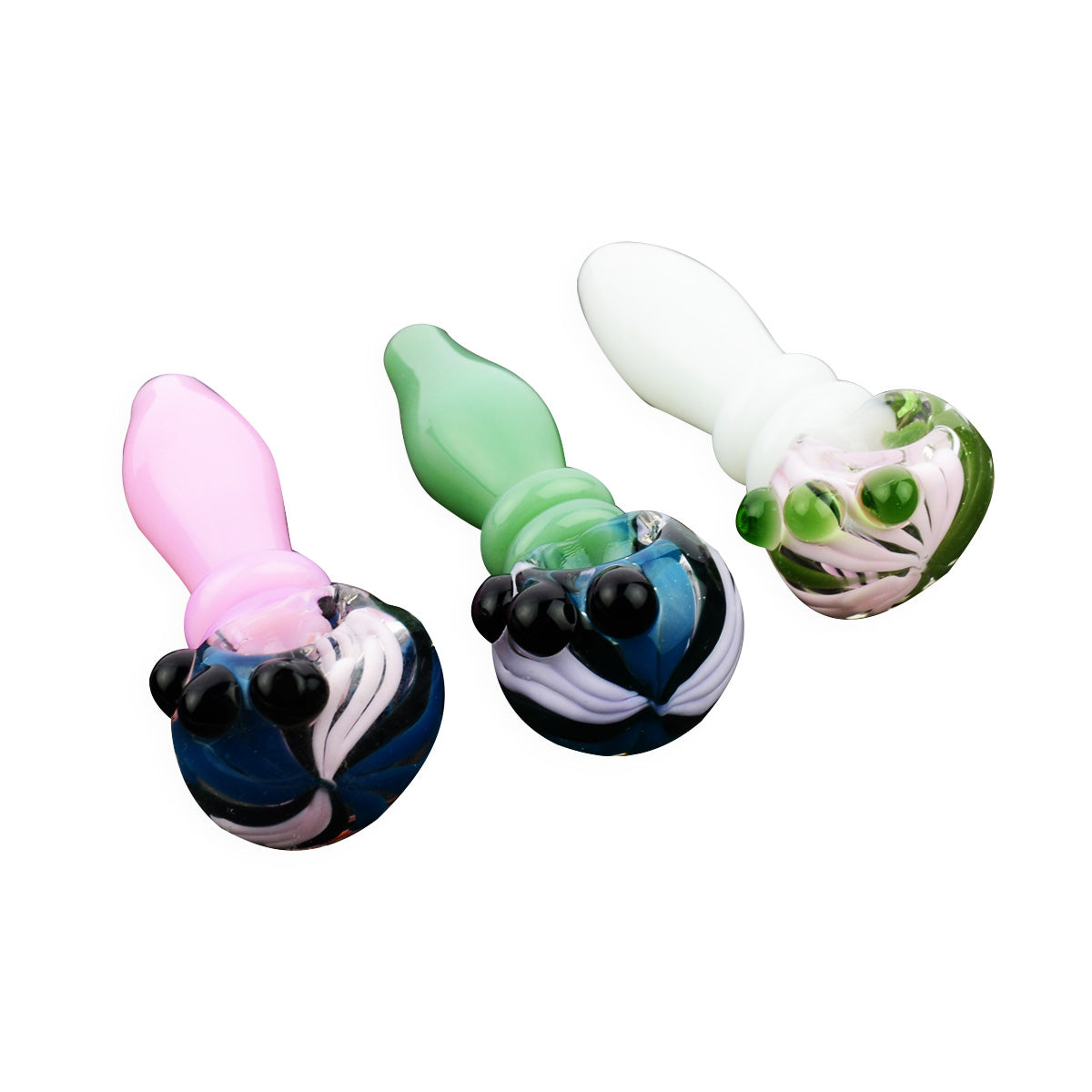 4.5" American Color Tube Double Ring Hand Pipe Spoon - LA Wholesale Kings