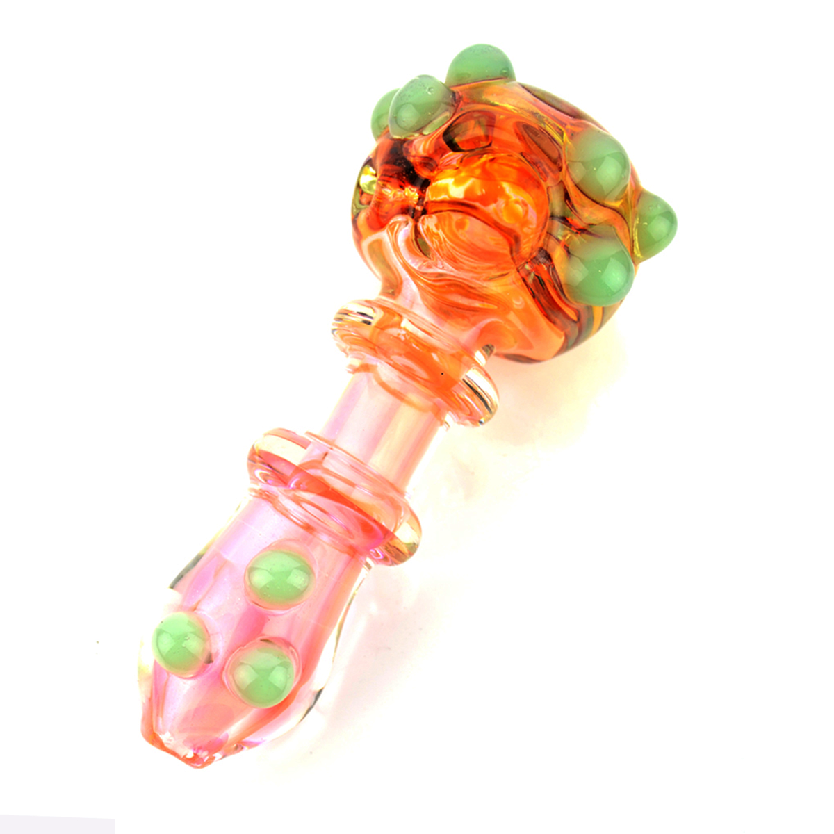 5" Gold Fume Hand Pipe With Double Rings and Knockers 200G