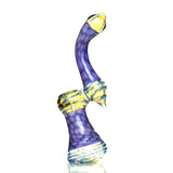7" Bubbler Slime Bubbler Trap Art with Silver Fume Glass and Twisting
