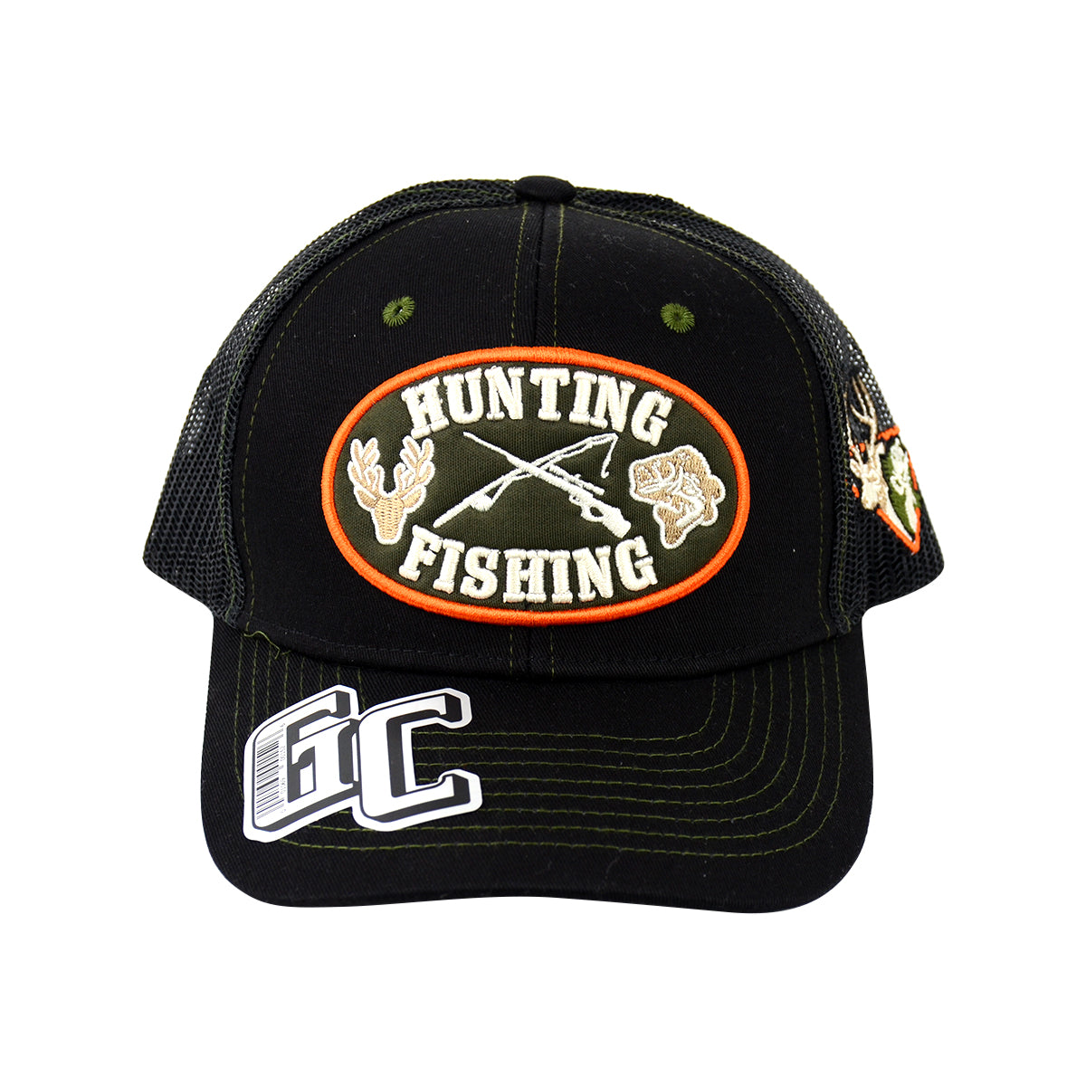 Snapback Hunting Fishing Hat Net Back Embroidered
