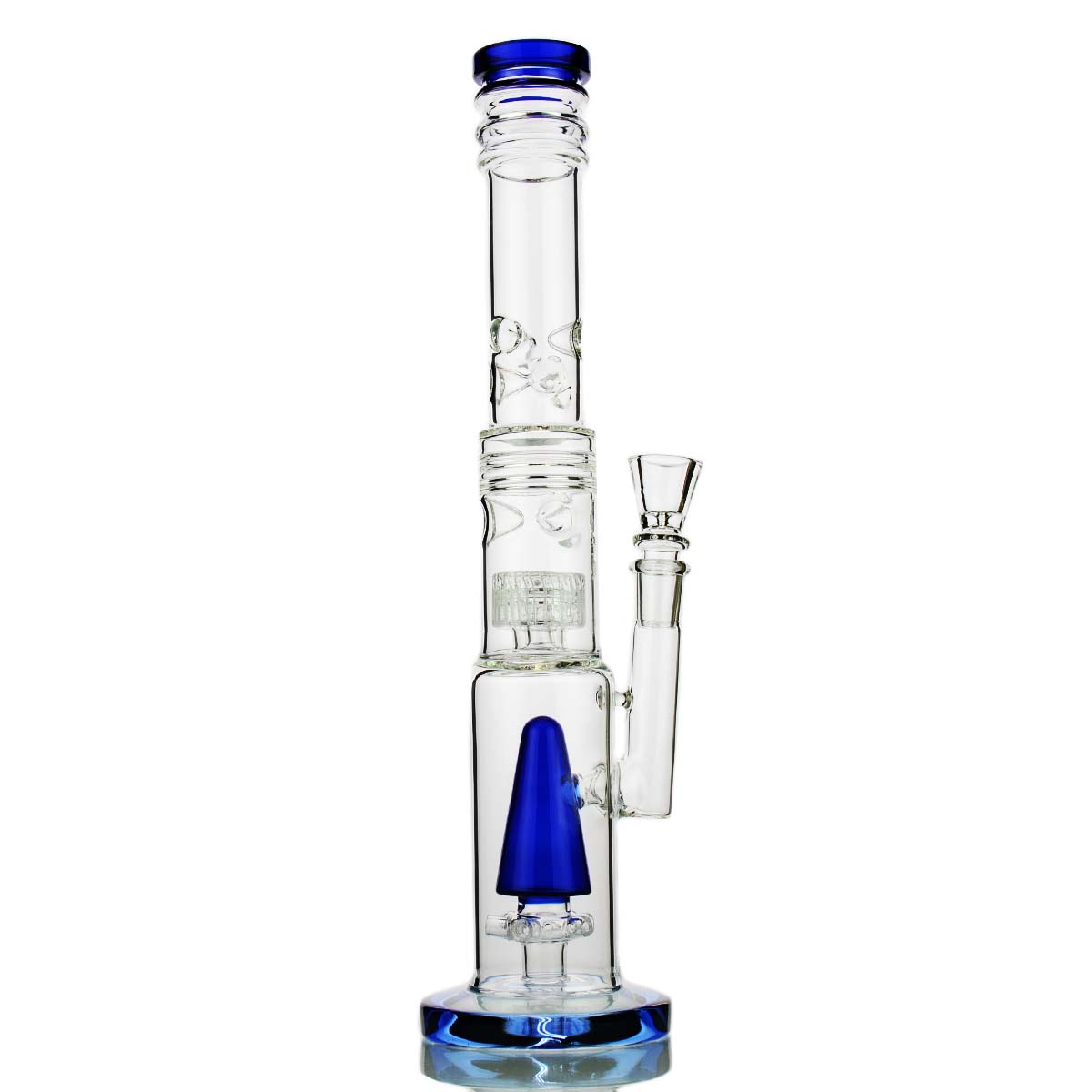 16" Water Pipe Multi Perc with Ice Catcher 18mm Male Bowl Included - LA Wholesale Kings
