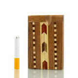 3" Handmade Wooden Upward Track Design Dugout Art with 2" Metal Cigarette