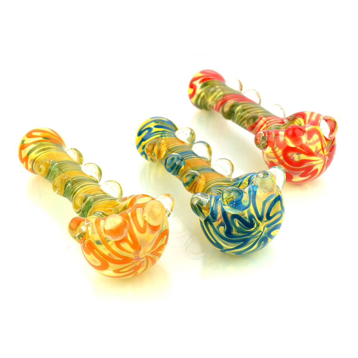 5" Hand Pipe Swirling Art Design with Knockers - LA Wholesale Kings