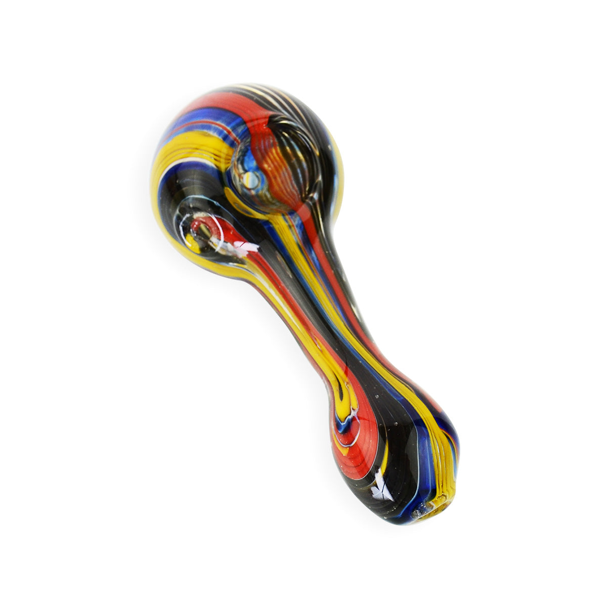 5" Hand Pipe Fancy Color Stripes Art Spoon - LA Wholesale Kings