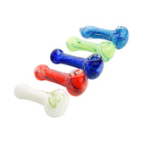 3" Color Frit Hand Pipe Spoon with Zig Zag Line Approx 55g