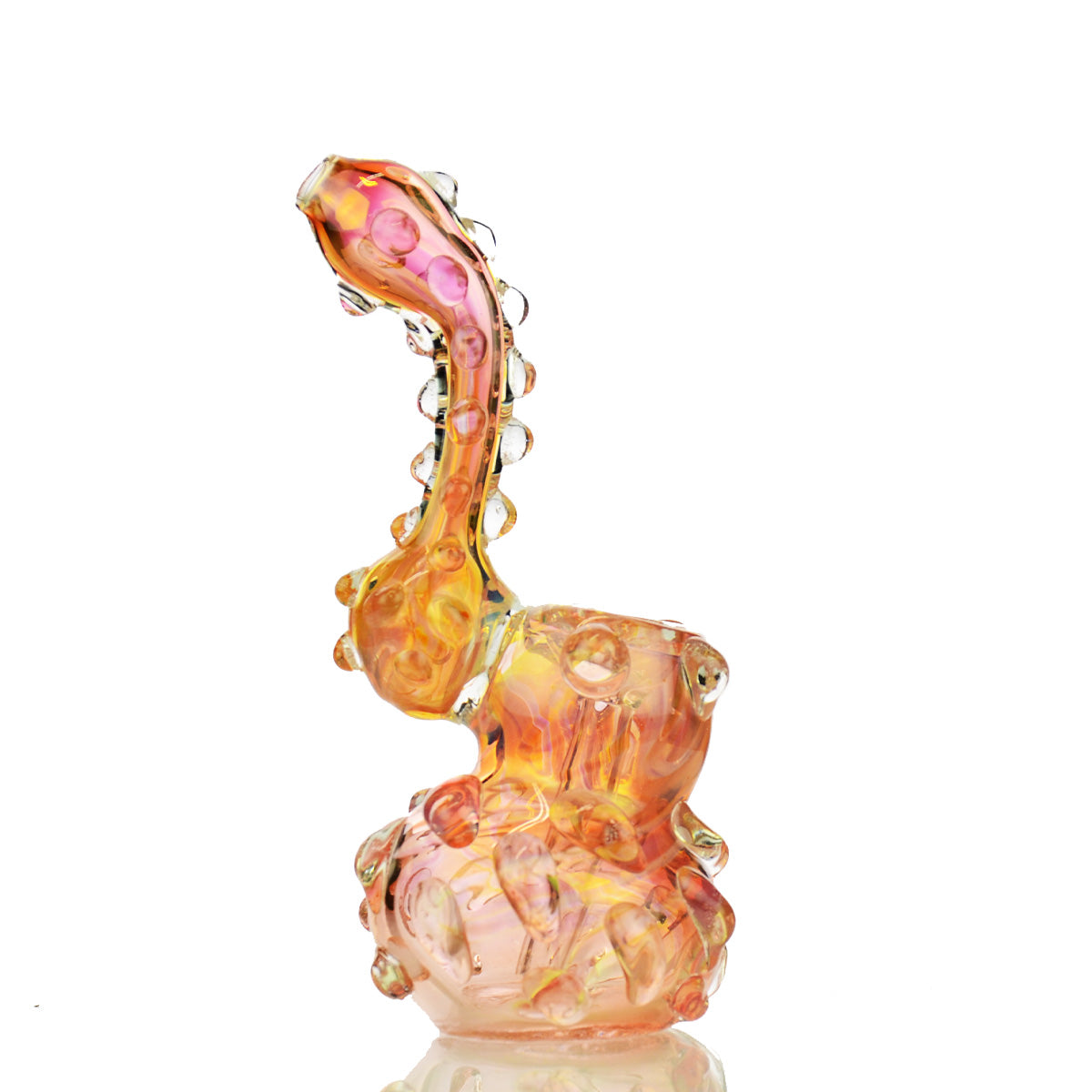 6" Spiky Bubbler Gold Fume Art Glass - LA Wholesale Kings
