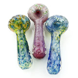 3.5" Spoon Hand Pipe with Color Glass Frit Design approx 80 Grams - LA Wholesale Kings