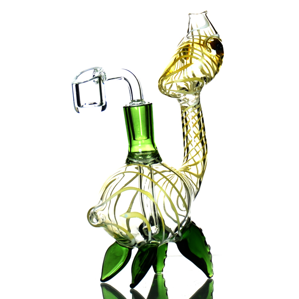 6" Turtle Rig Water Pipe with 14mm Male Quartz Banger - LA Wholesale Kings