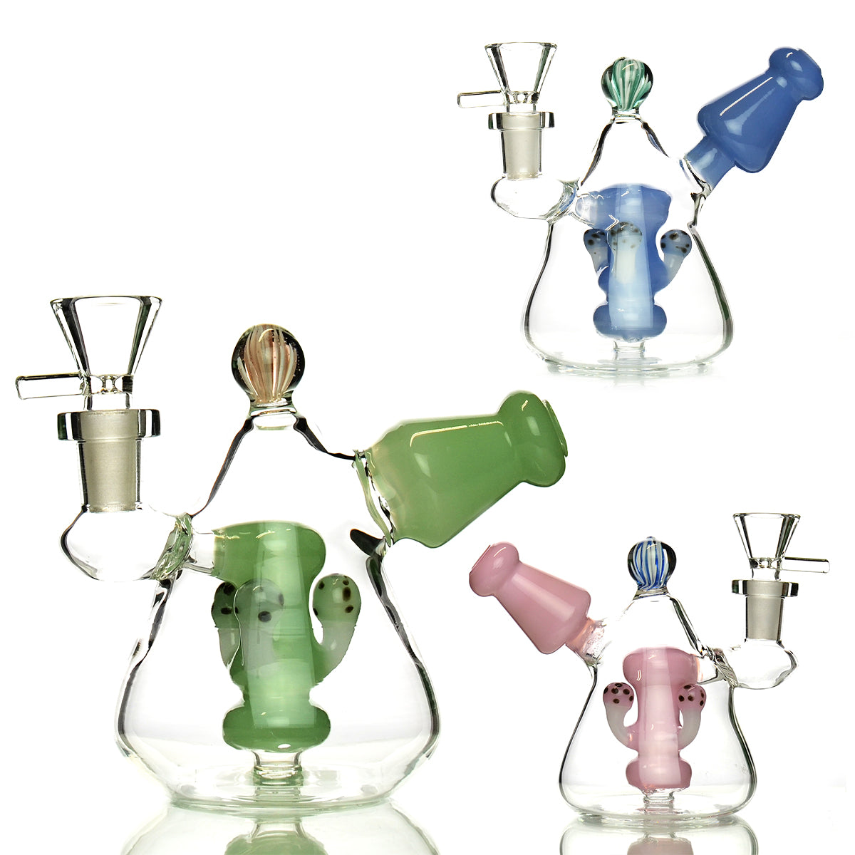 5" Bong Mushroom Shower with Marble Design and 14mm Male Bowl