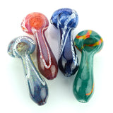 3" Spoon Hand Pipe Color Frit and Twisting Design Approx 60 Grams - LA Wholesale Kings