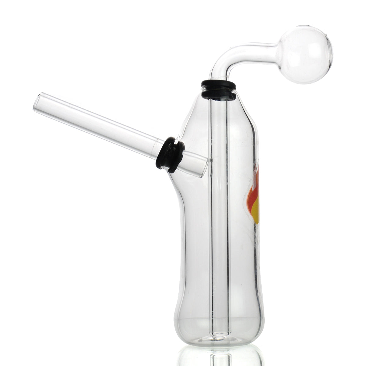 6" Heavy Glass Oil Burner with Sticker - LA Wholesale Kings