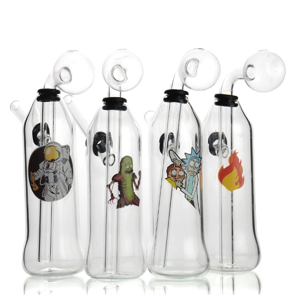 6" Heavy Glass Oil Burner with Sticker - LA Wholesale Kings