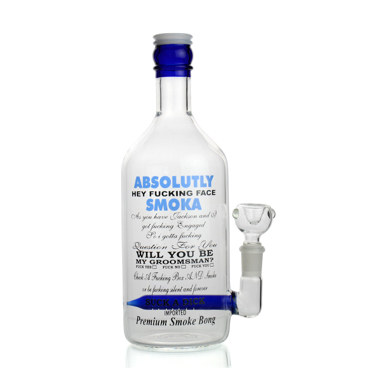 10" Absolutely liquor Bottle Water Pipe 14mm Male Bowl Include - LA Wholesale Kings