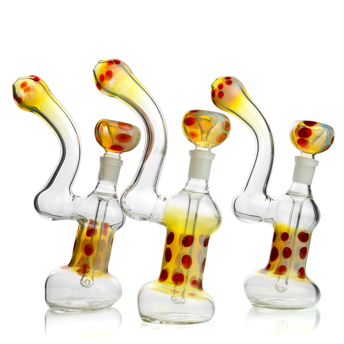 8" Bubbler Fumed Color Dots and 14mm Male Bowl Included Approx 165 Grams - LA Wholesale Kings