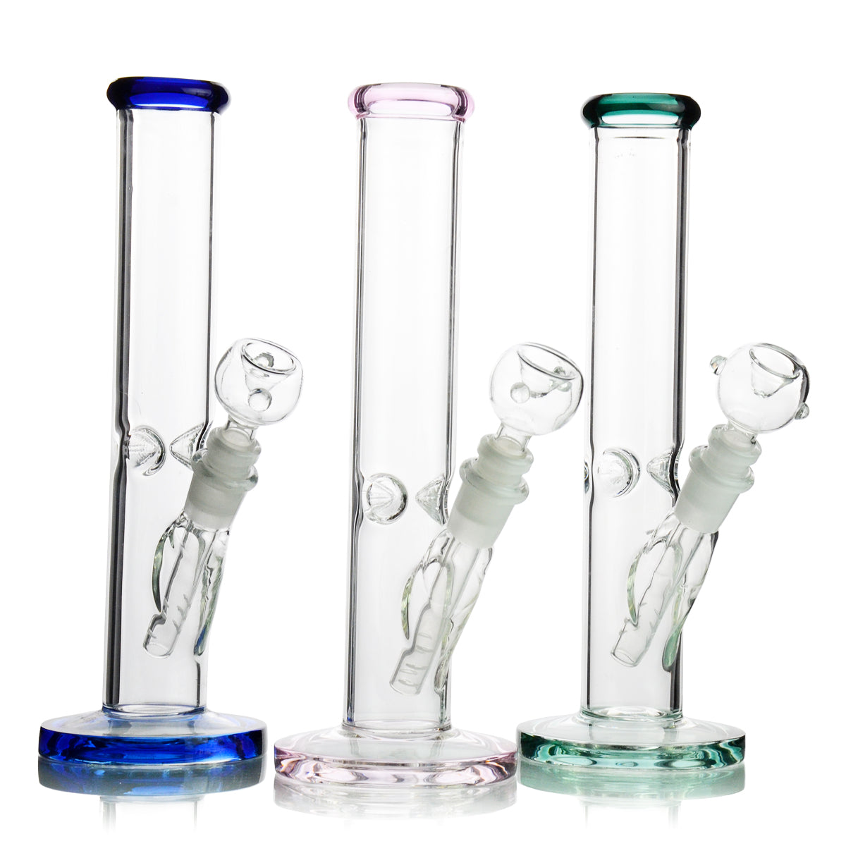 10" Straight Shooter with Color Base, Color Mouth and Ice Catcher  Approx 360 Grams - LA Wholesale Kings