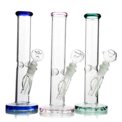 10" Straight Shooter with Color Base, Color Mouth and Ice Catcher  Approx 360 Grams - LA Wholesale Kings