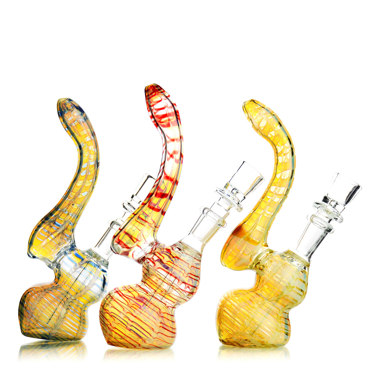 7" Fancy Zig Zag Bubbler with 14mm Male Bowl Approx 180 Grams - LA Wholesale Kings
