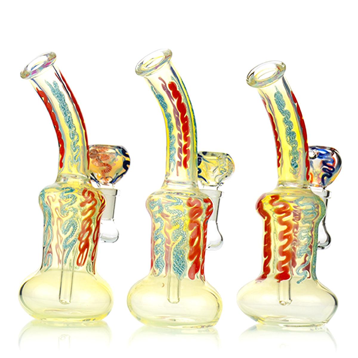 8" Water Pipe Inside Color Twisting Bong 14mm Male Bowl Included APROX 200 Grams - LA Wholesale Kings