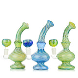 7" Bong Zig Zag Marble Design 14mm Male Bowl Included Approx 200 Grams - LA Wholesale Kings