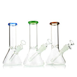 8" Beaker with Color Mouth 4mm Glass - LA Wholesale Kings
