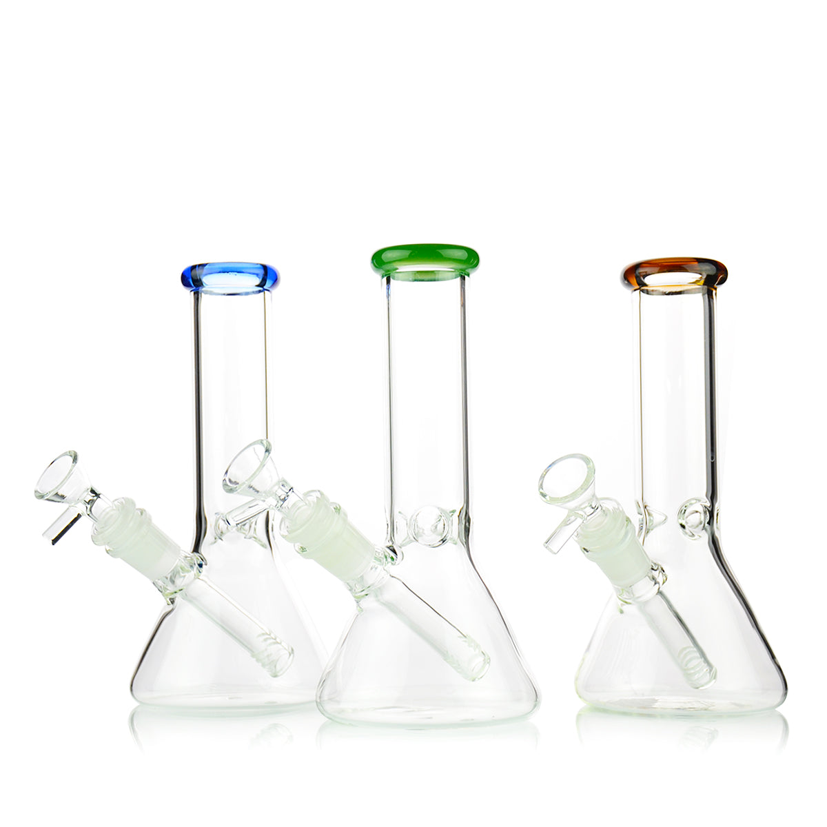 8" Beaker with Color Mouth 4mm Glass - LA Wholesale Kings