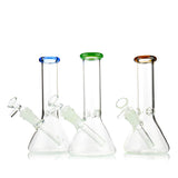 8" Beaker with Color Mouth 4mm Glass - LA Wholesale Kings