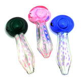 4" Hand Pipe Color Tube Head with Fancy Dot Art - LA Wholesale Kings