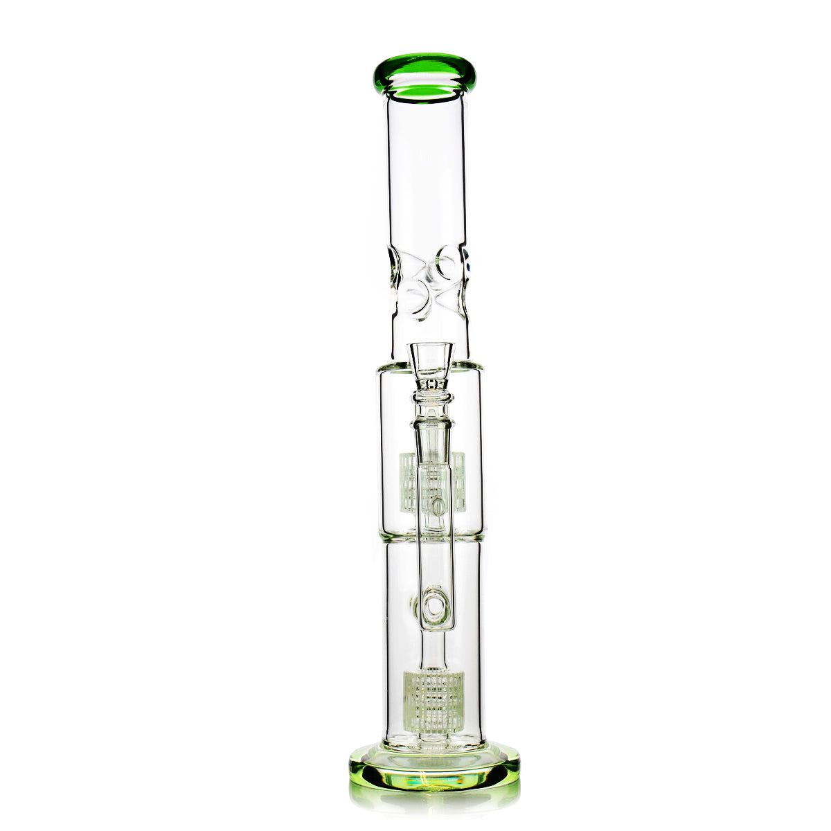 16" Water Bong with Duble Metrix Shower and 18mm Male Bowl - LA Wholesale Kings