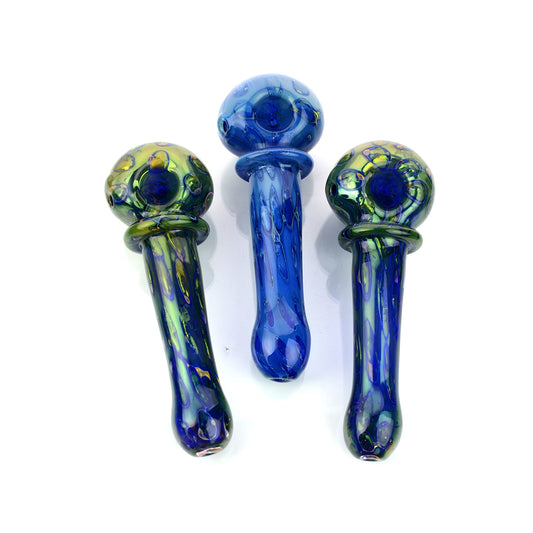 6.5" American Made 24k Gold Hand Pipe Double Tube Rim Spoon - LA Wholesale Kings