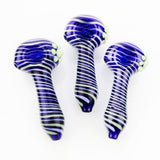 4.5" American Blue Tube Hand Pipe with Spiral Art - LA Wholesale Kings