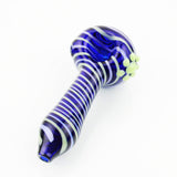4.5" American Blue Tube Hand Pipe with Spiral Art - LA Wholesale Kings
