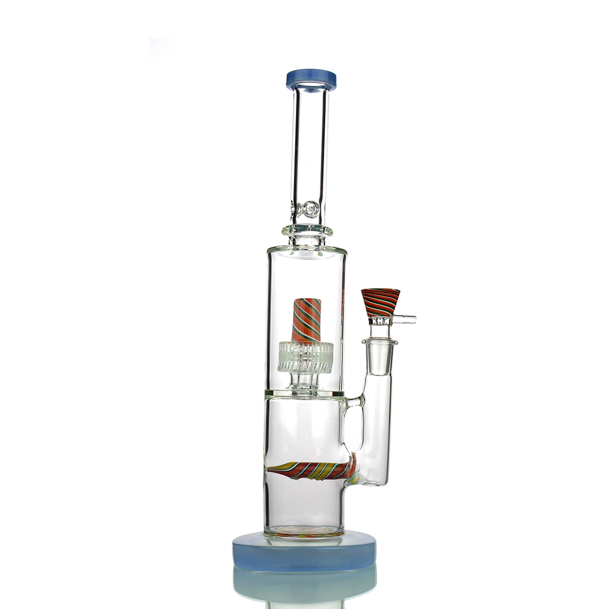 15" Water Pipe with Reversal Glass Sticker Art and L-Line Perc and Matrix Chamber, 18mm Male Bowl included - LA Wholesale Kings