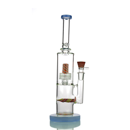 15" Water Pipe with Reversal Glass Sticker Art and L-Line Perc and Matrix Chamber, 18mm Male Bowl included - LA Wholesale Kings