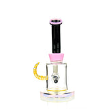8" Water Pipe with L-line Perc and Horn 14mm Male Bowl