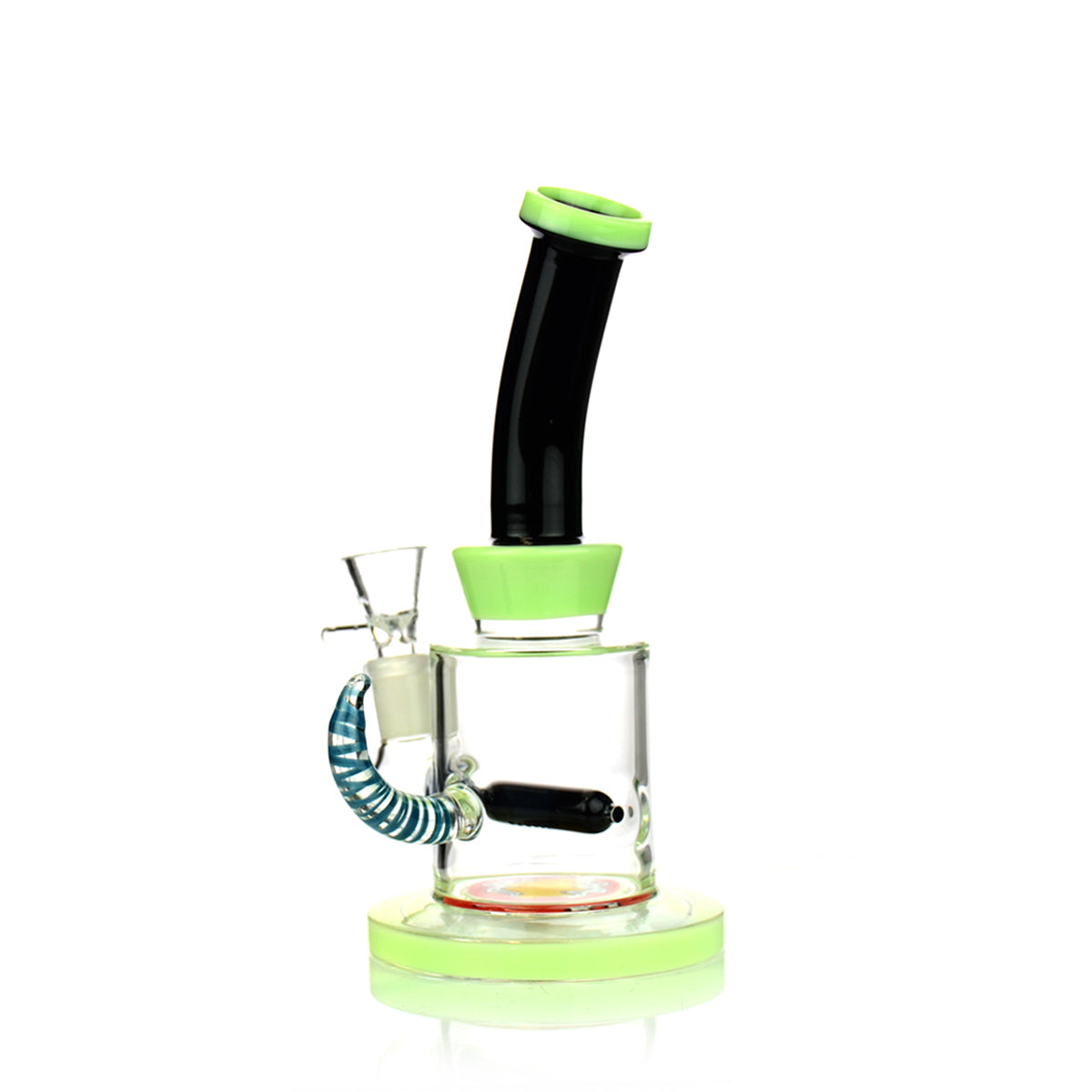 8" Water Pipe with L-line Perc and Horn 14mm Male Bowl