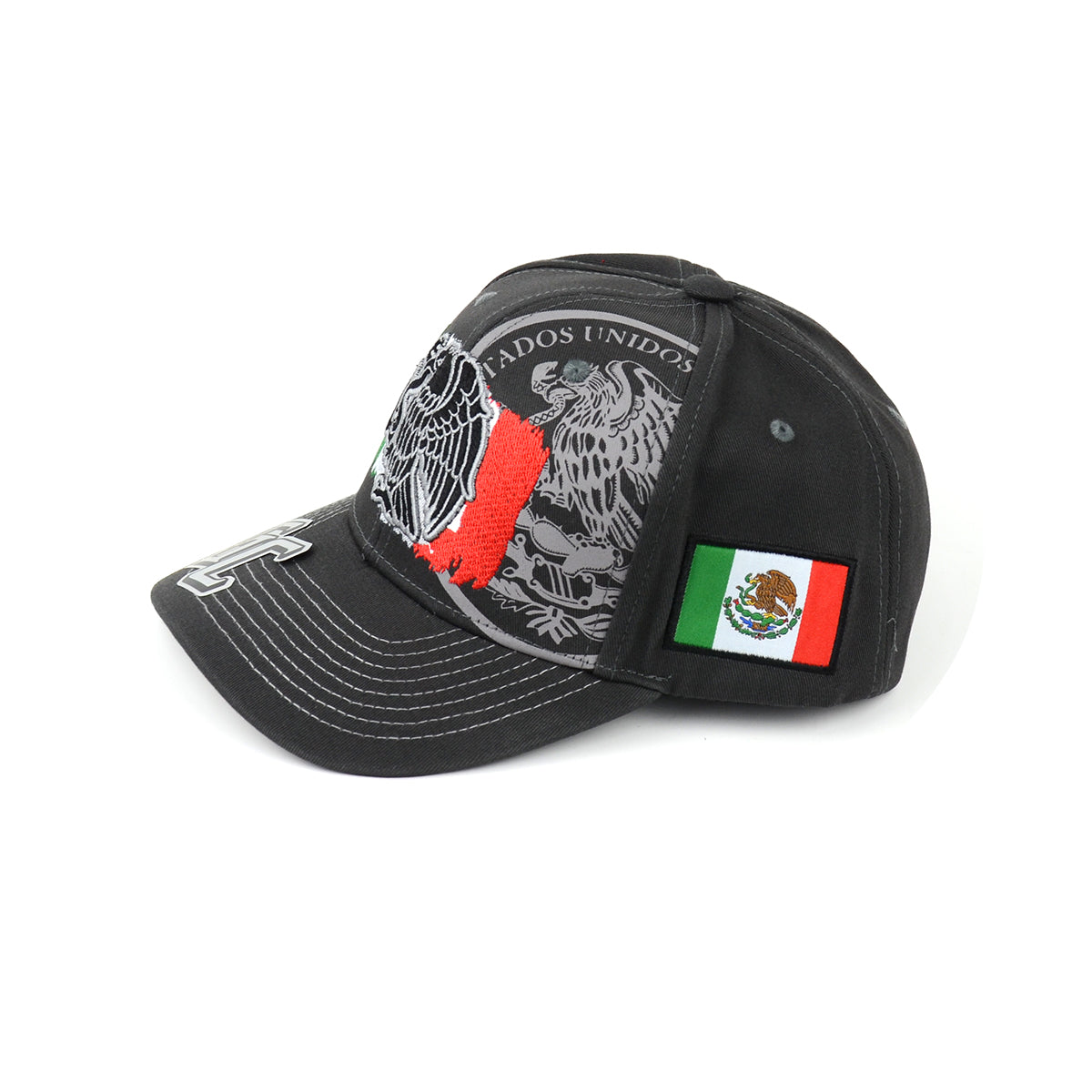 Snapback Curved Hat Mexico Coats Of Arms Flag Embroidered