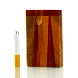 3" Handmade Wooden Double Track Tri-Cut Design Dugout Art with 2" Metal Cigarette