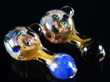 4" Hand Pipe Gold and Frit spoon - LA Wholesale Kings