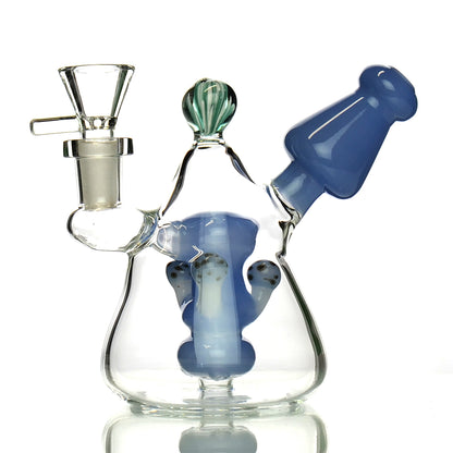 5" Bong Mushroom Shower with Marble Design and 14mm Male Bowl