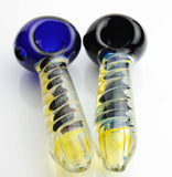 4.5" Hand Pipe Twisted Dichro swirl Color Head 135-140G. - LA Wholesale Kings