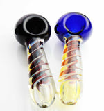 4.5" Hand Pipe Twisted Dichro swirl Color Head 135-140G. - LA Wholesale Kings