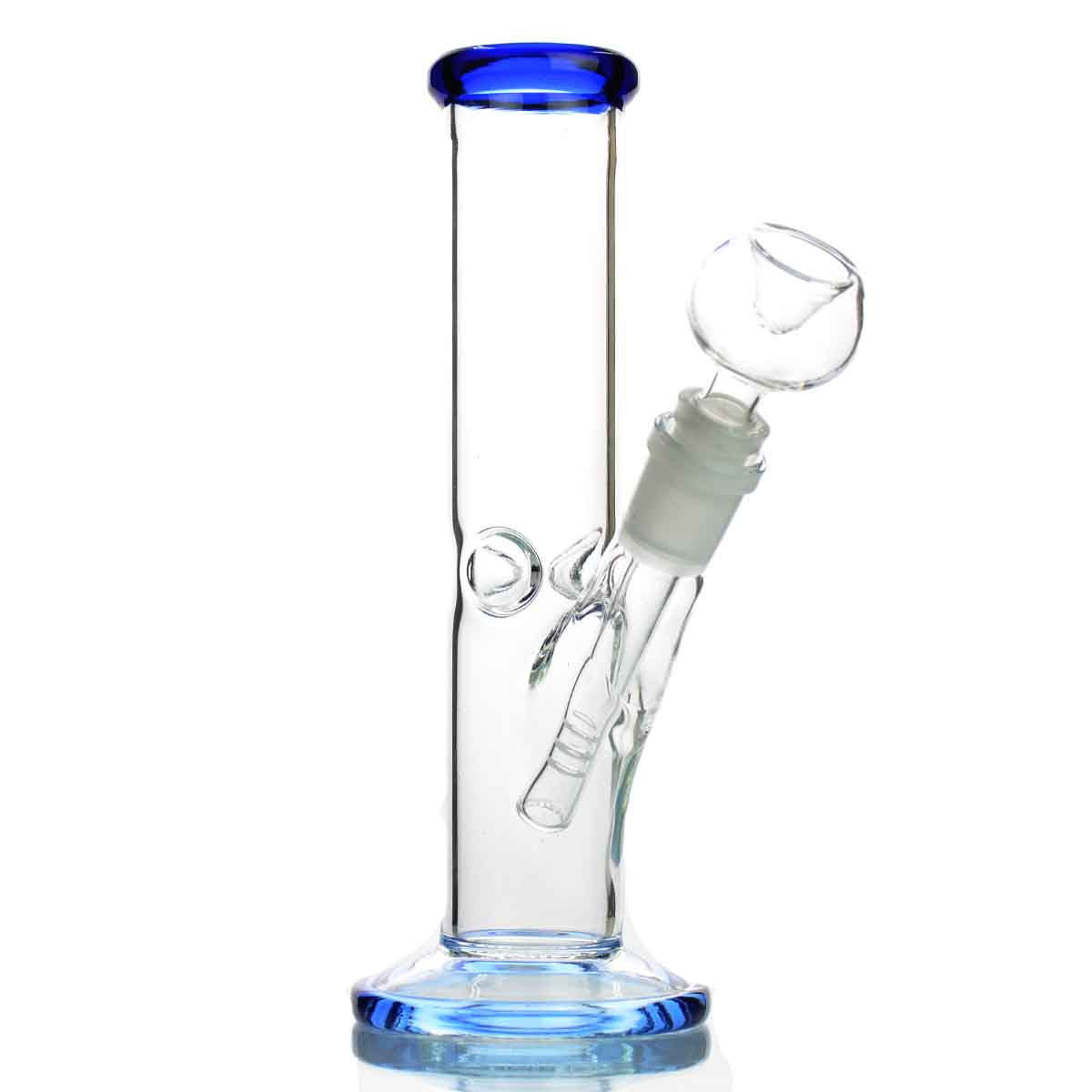 8" Straight Shooter Color Base and Mouth Down Stem 14MM Bowl APROX 300 Grams - LA Wholesale Kings
