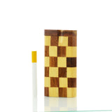 Handmade Wooden Dugout Checker-Board Art with 3" Metal Cigarette - LA Wholesale Kings