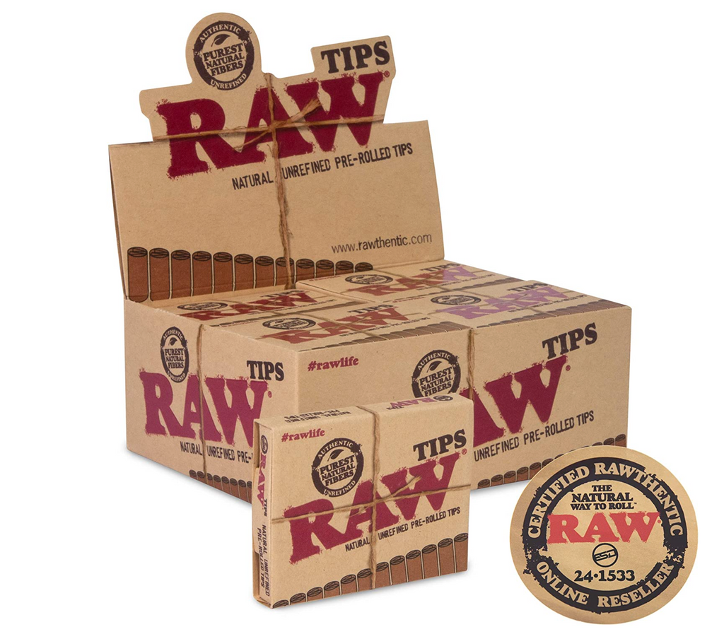 RAW Pre-Rolled Tips Full Box | 20 Booklets - 21 Tips Per booklet