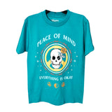 Peace of Mind Teal Short Sleeve T-Shirt 100% Cotton- Pack of 6 Units  1S, 2M, 2L, 1XL