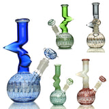 8" Color Tube Zong Fancy Art Bottom with 14mm Male Bowl