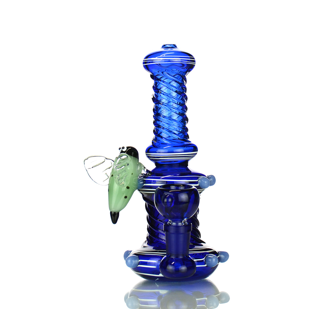 7.5" Bee Art Water Pipe with Color Tube Glass and 14mm Male Bowl