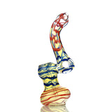 7" Bubbler Silver Fume Glass with Color Lines